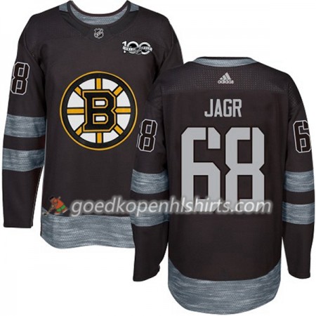 Boston Bruins Jaromir Jagr 68 1917-2017 100th Anniversary Adidas Zwart Authentic Shirt - Mannen